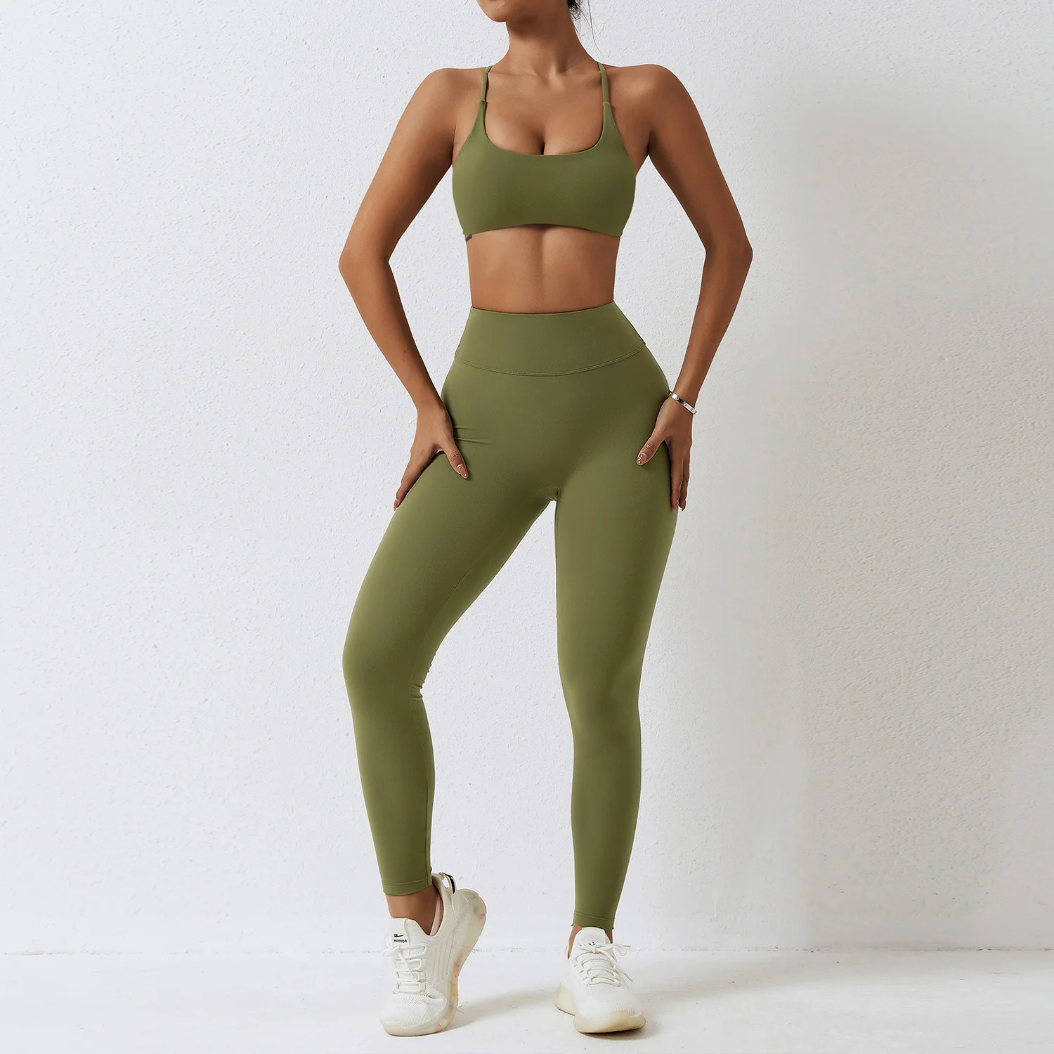 Yoga Fitness Sportswear Set para Mulheres, Ginásio Set, Sutiã Esportivo, Leggings, Roupas de Treino, Desgaste Atlético