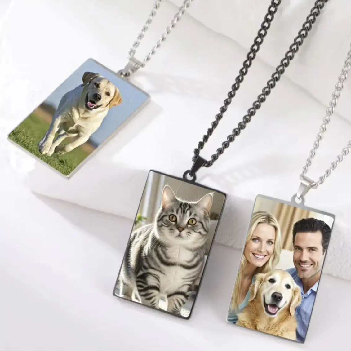 

Ожерелья с подвеской в виде логотипа на заказ, персонализированное ожерелье для женщин и мужчин, ожерелье с памятью для пары, ювелирные изделия в стиле хип-хоп, подарок на день Святого Валентина