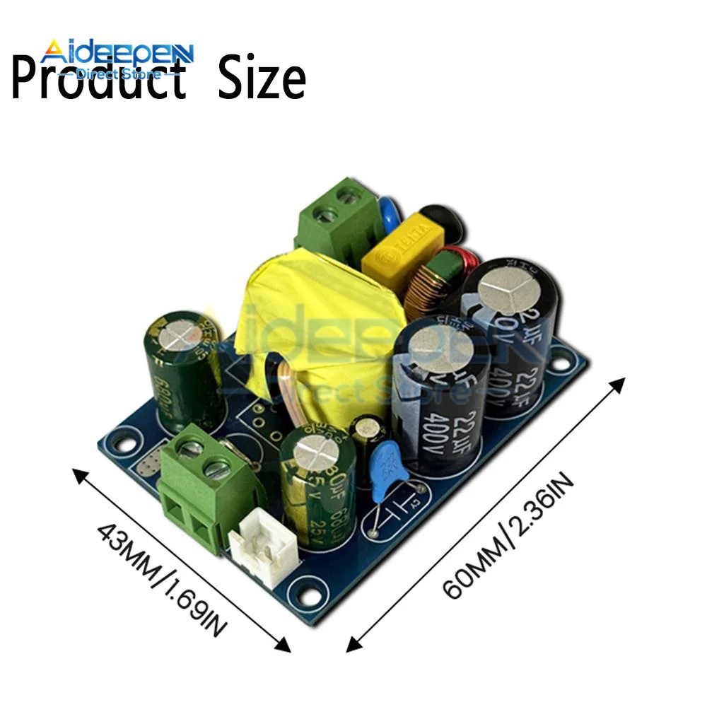 AC 90-250V to 12V 3.3A 40W Low Ripple Switching Power Supply Module AC-DC Switch Overcurrent Short Circuit Protection