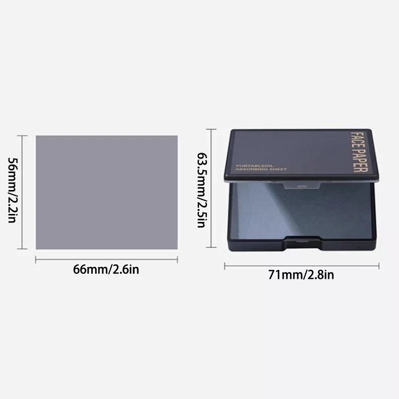 100개 대나무 숯 페이셜 오일 흡수 종이 거울&메이크업 퍼프 포함 휴대용 얼굴 리프레싱 케어 오일 컨트롤 도구 세트