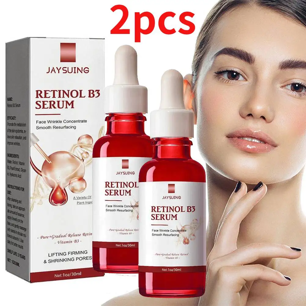 2pcs/lot Retinol B3 Face Essence Deep Moisturizing Nourish Fade Fine Line Lifting Firming Repair Smooth Tighten Serum Skin Care