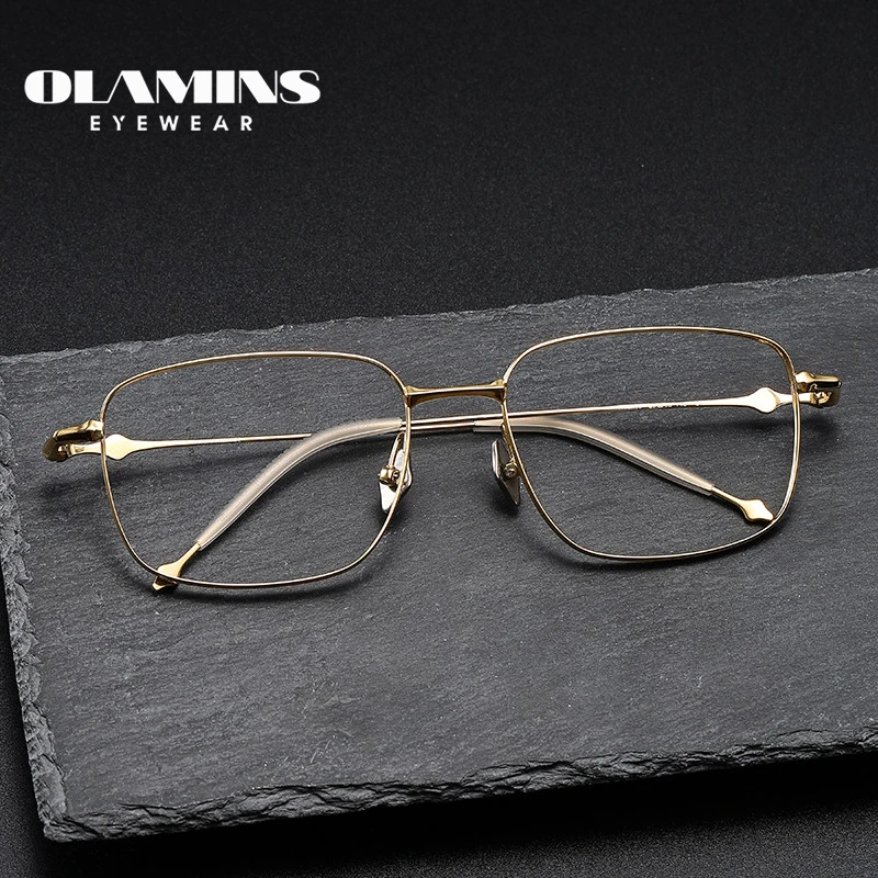 

OLAMINS New High-quality Pure Titanium Glasses Frame Hot Sale Square Optical Spectacle Frame Eyeframe Fashionable Glassess Frame