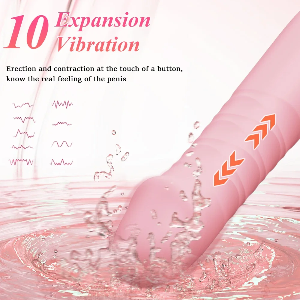 Powerful Thrusting Telescopic Dildo Vibrator Female G-Spot Clitoris Stimulator Vagina Massager Masturbation Sex Toys for Women