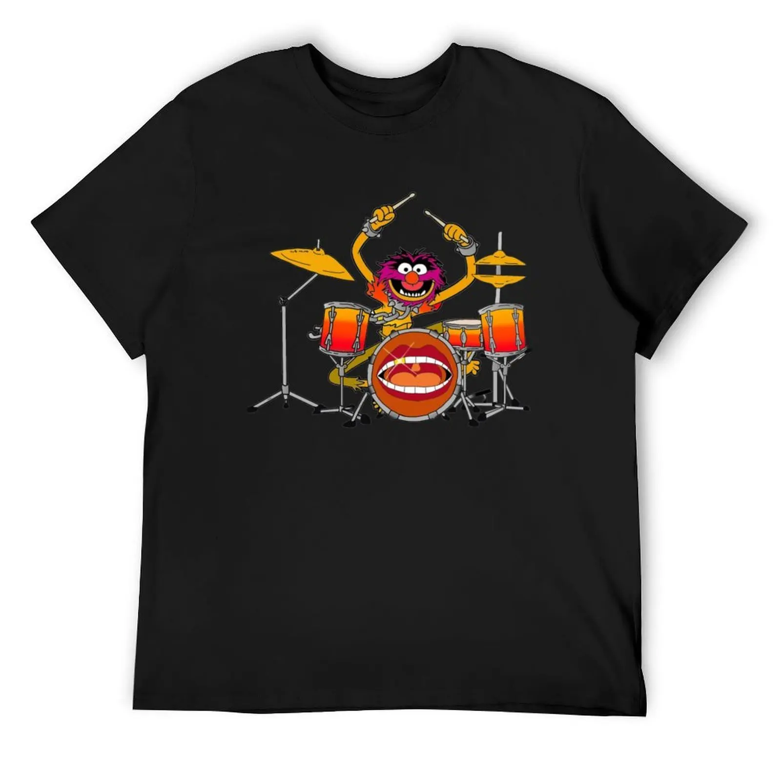 

Muppet Animal goes drum crazy ,muppet Playing Drum Tropical Flower T-Shirt anime mens shirts graphic tee