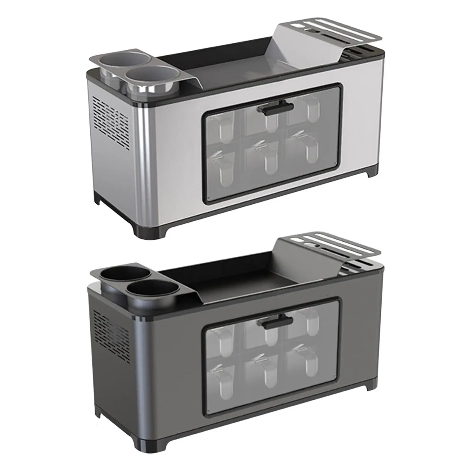 Seasoning Box 6 Condiment Slot Standing Holder Storage for Cafe Table Pantry