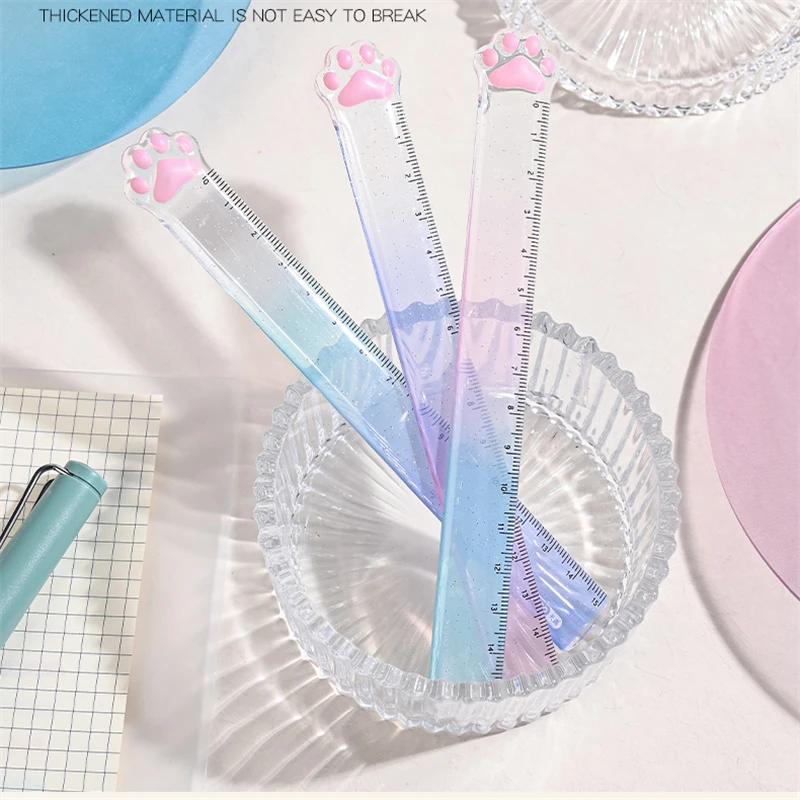 15CM Gradient Cat Claw Cute Straight Ruler Gradient Measuring Tool Korean Style School Stationery Supply Kawaii Accessories gift