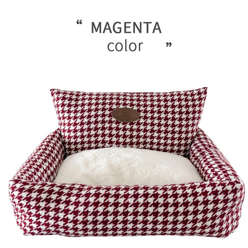 Fashion Dog Seeping Bed For Puppies Kitten Small Animal With Cushion Sofa Protector 4 Season Washable Home House Dachshund Goods