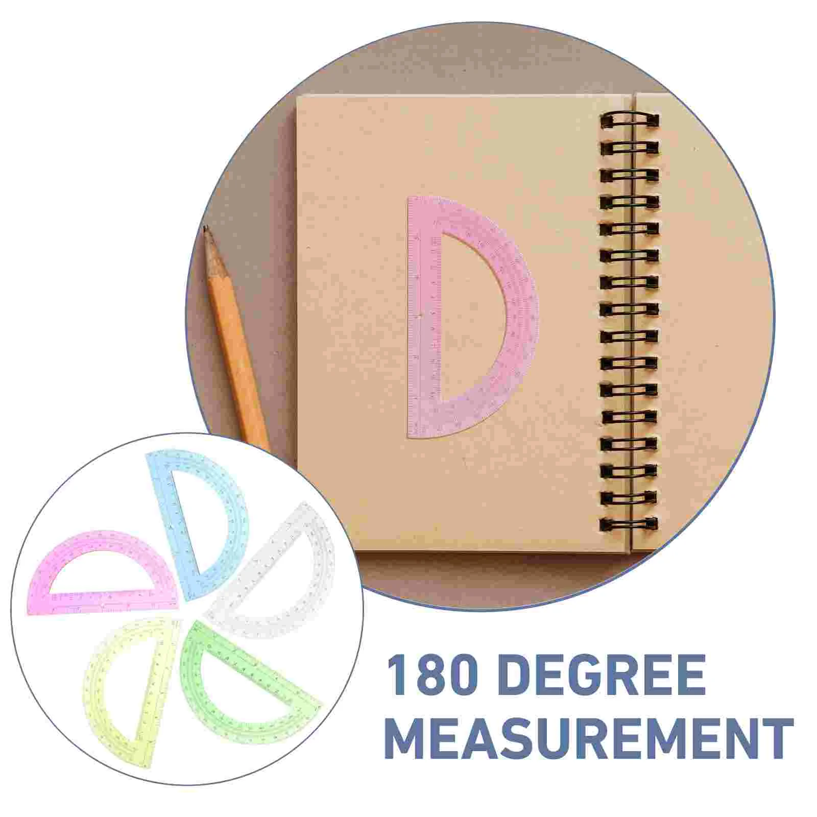 Protractor Drafting Tool for Geometry Math Angle Half Circle Student Students Supplies 180 Degree Portable Measuring Ruler