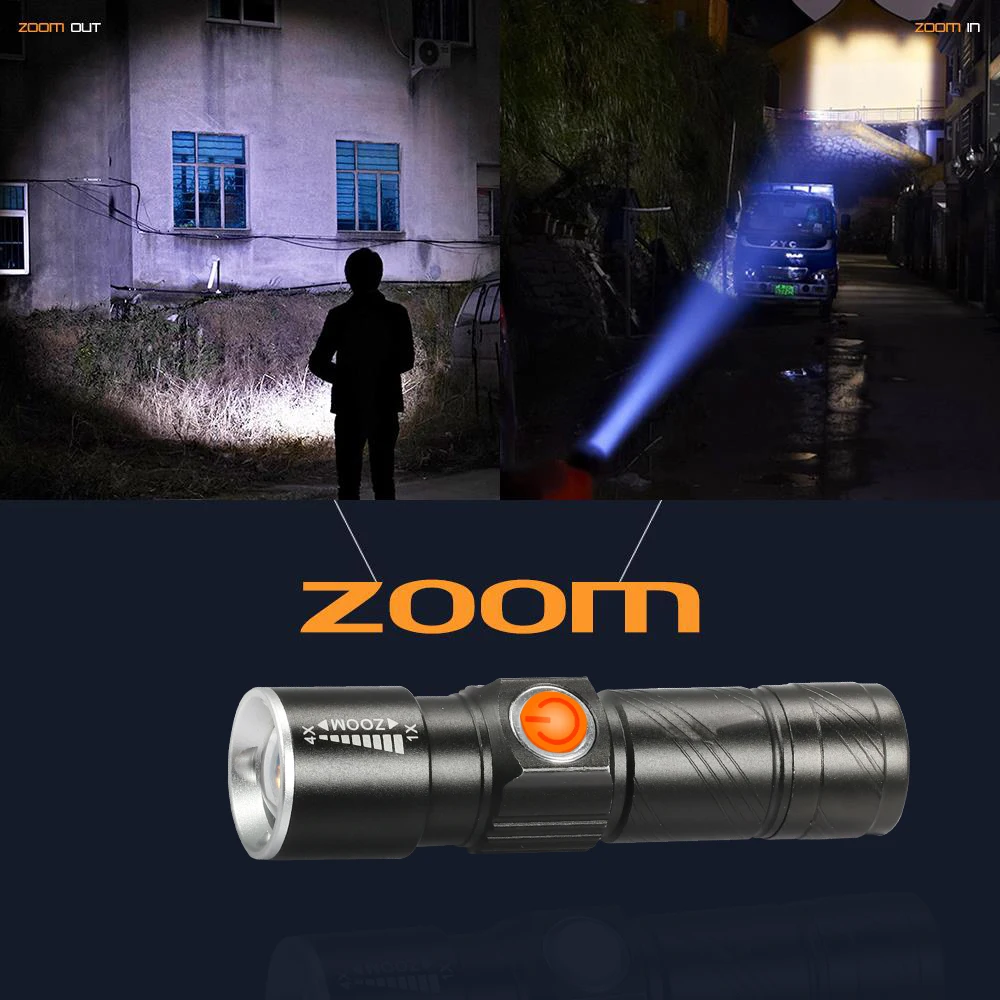 ZK30 3 in1 8000 Lumen Bike Bicycle Light LED  USB rechargeable Waterproof Super Bright Zoom Headlight Rear light MTB Bike Light