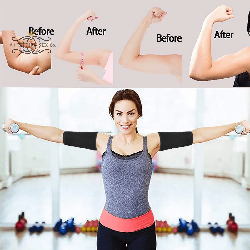 1 Pair Arm Trimmers Sauna Wrap Women Arms Sweat Hot Neoprene Bands Workout Slimming Fat Burner Trimmer Belt Corset