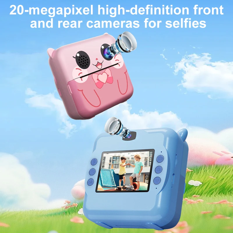Aparat cyfrowy dla dzieci 1080P HD Podwójny obiektyw Natychmiastowy druk dla dzieci Kamera termowizyjna Natychmiastowe drukowanie zdjęć z kartą pamięci 32G