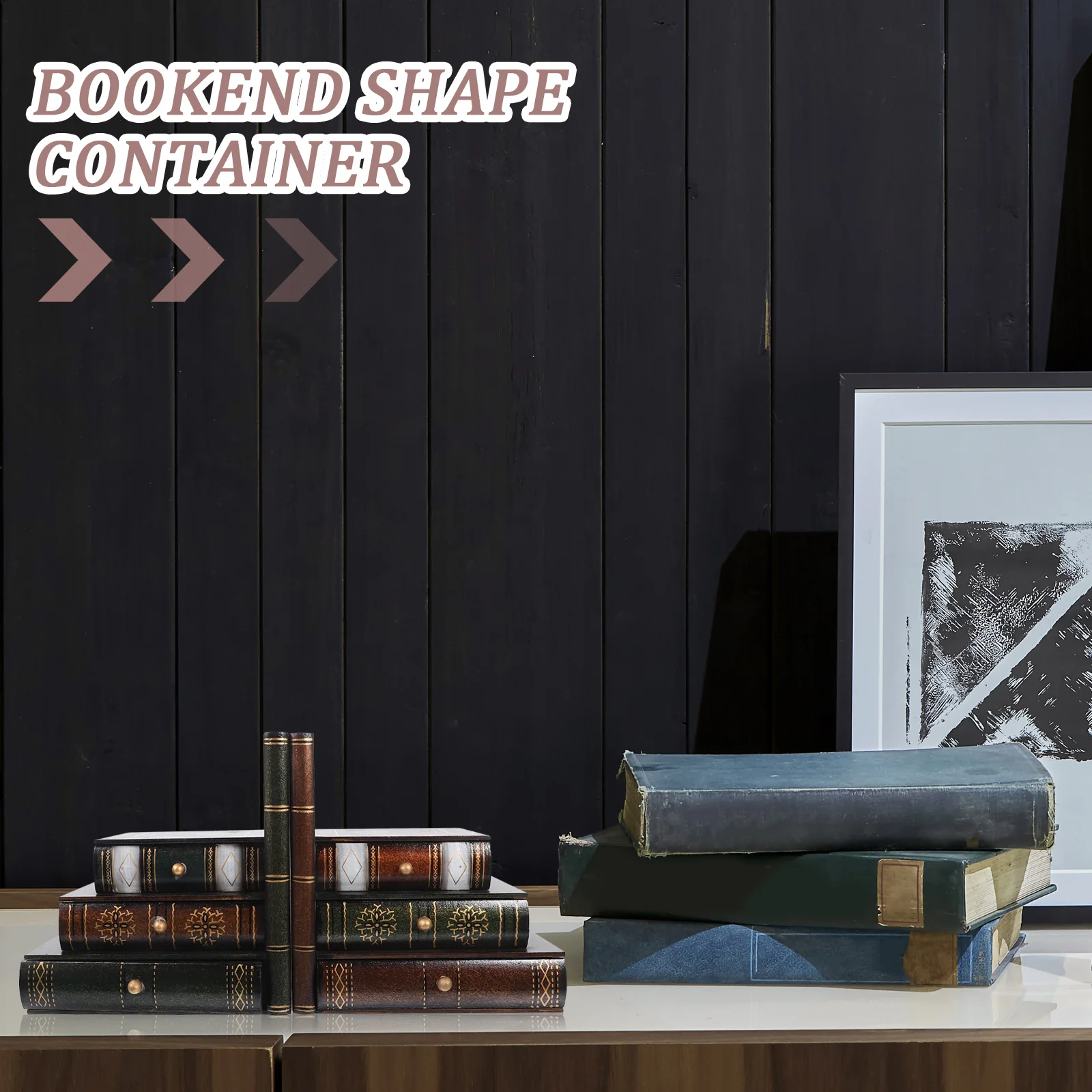 

Wood Bookend Storage Box Natural Crafted Bookshelf Organizer Large Capacity Wooden Case For Shelves Decorative Book Ends