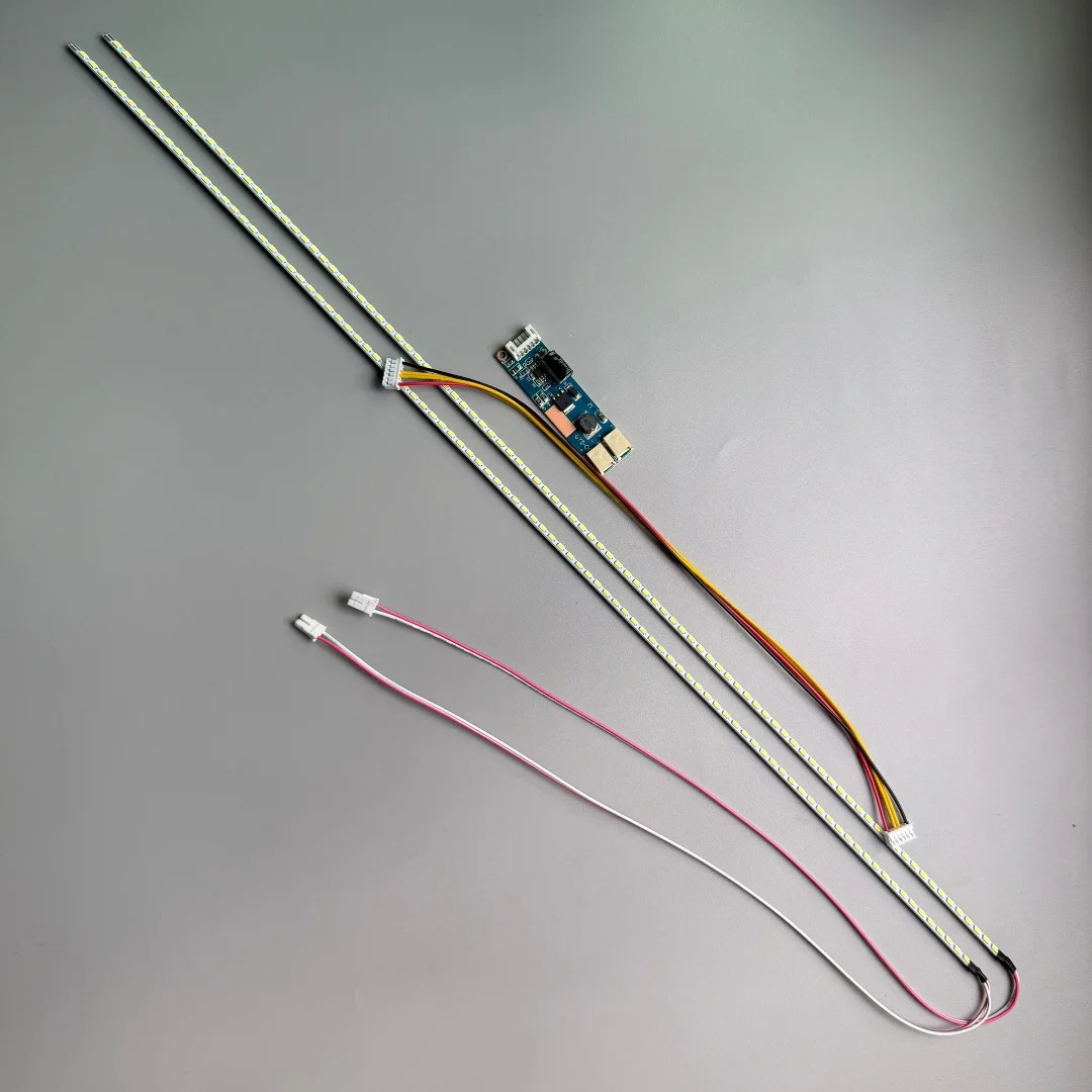 Kit 2 strisce led + 1 convertitore + cavo Kit retroilluminazione LED 540mm, funziona per 15"17"19" 22 pollici 24", aggiornamento schermo LCD Monitor LED