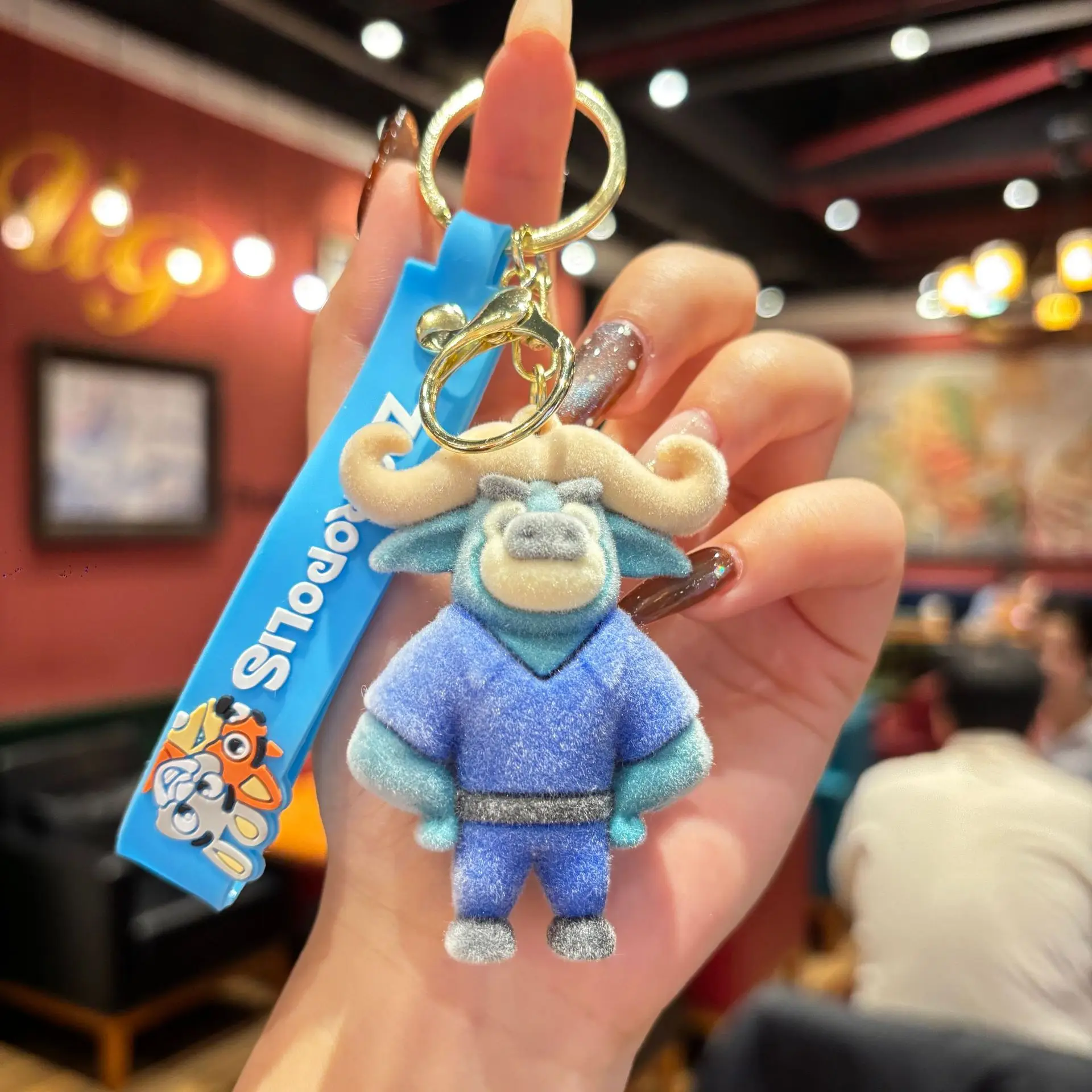 

Zootopia Key Chain sets Judy and Nick Wilde PVC digital key chain, movie character key ring, animal cartoon bag charm gift