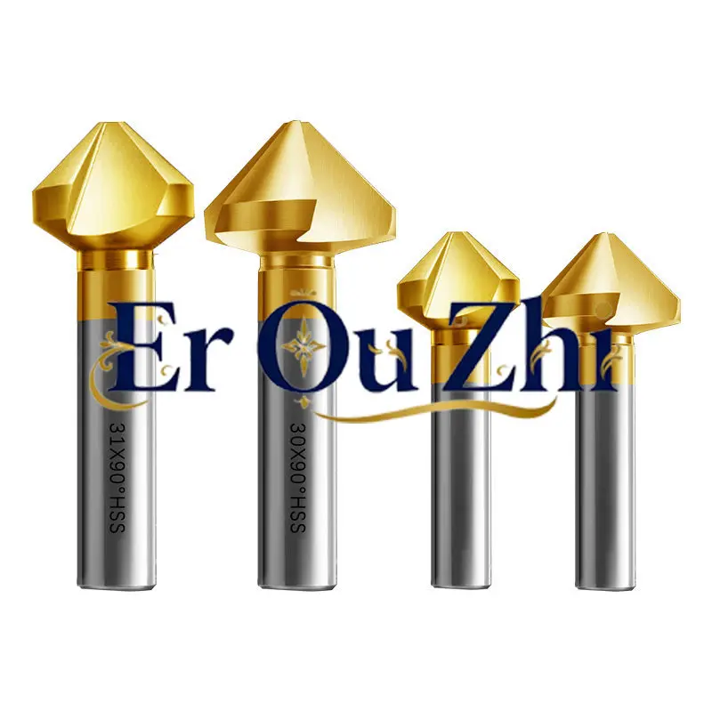 Titanium-plated Chamfering Knife High-speed Steel for Stainless Steel Cobalt-containing 90-degree Chamfering Drill