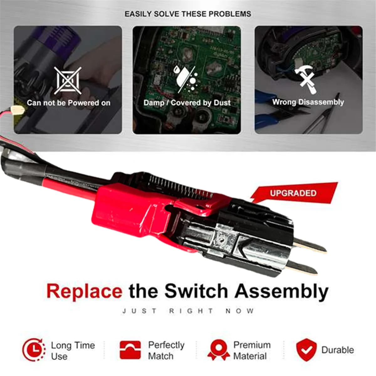 

Сменный триггер в сборе для пылесоса Dyson V10/V11/SV12/SV14