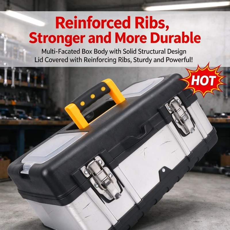Thickened Double Layer Hardware Tool Box Drop Resistant Portable Multipurpose Storage Case for Home Repair Hand Tools