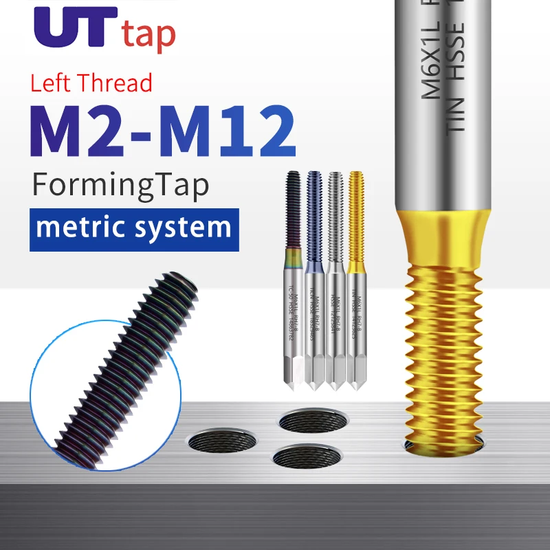 UT TAP HSSE Metric nanocoating Forming /Roll Tap Left Hand M2M3M4M6M8M10M12 Fine Screw Thread Tap Without/TIN/TC50/TICN Coating