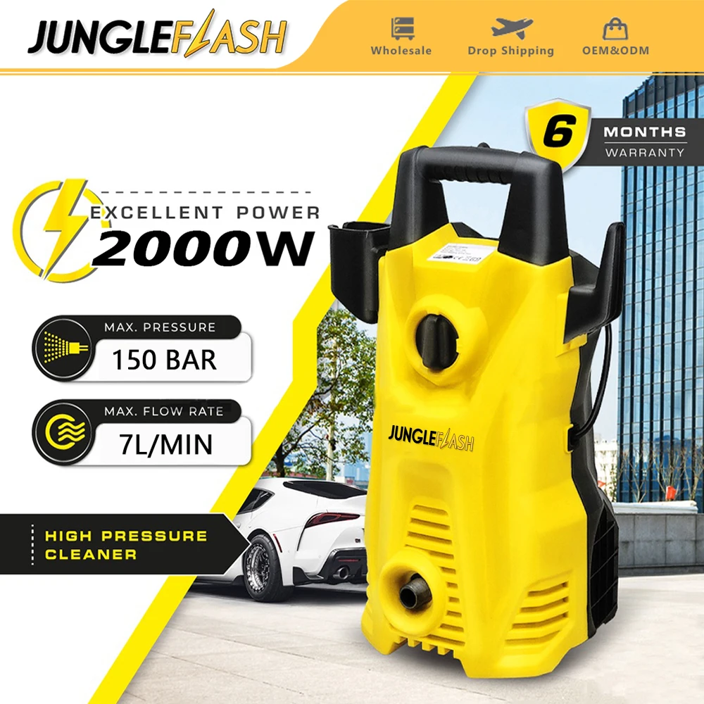 JUNGLEFLASH 2000W Pressure Washer Car Dry Cleaning Washing Machine Car Washers Motorcycle Washing Machine Care Auto Parts