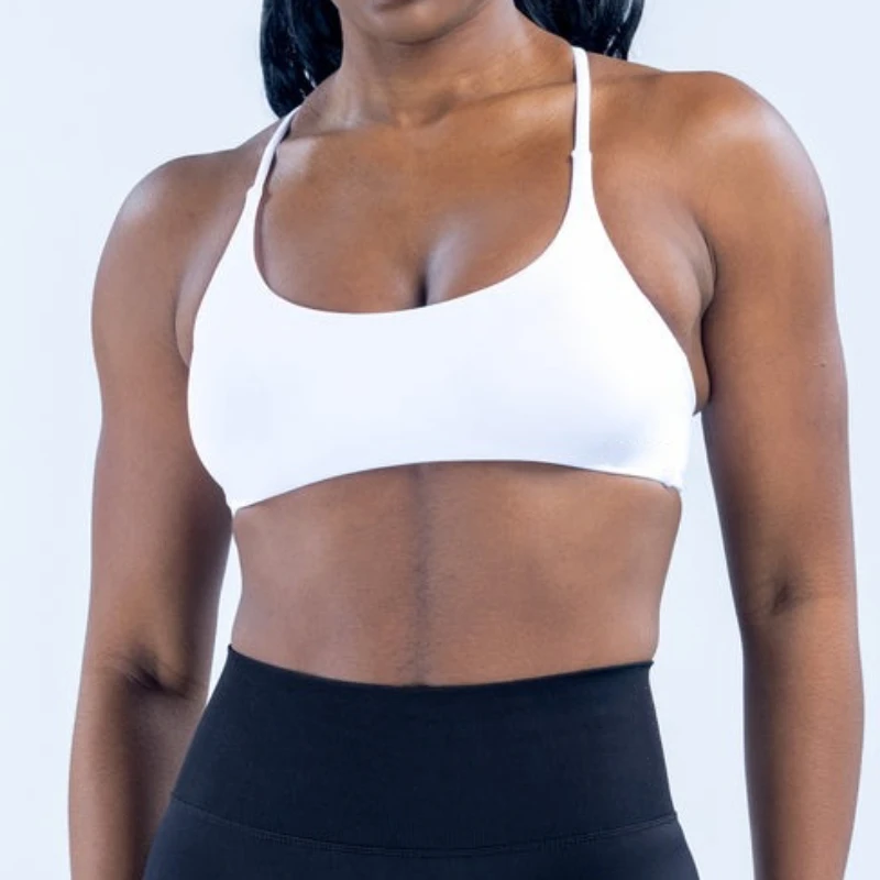 Pericic Twist Back BH Sexy Rückenfreies Gepolstertes Gym-Top Damen Yoga-BH Mittlere Stütze Atmungsaktiver Sport-BH Fitness-Tanktops – Detail 6