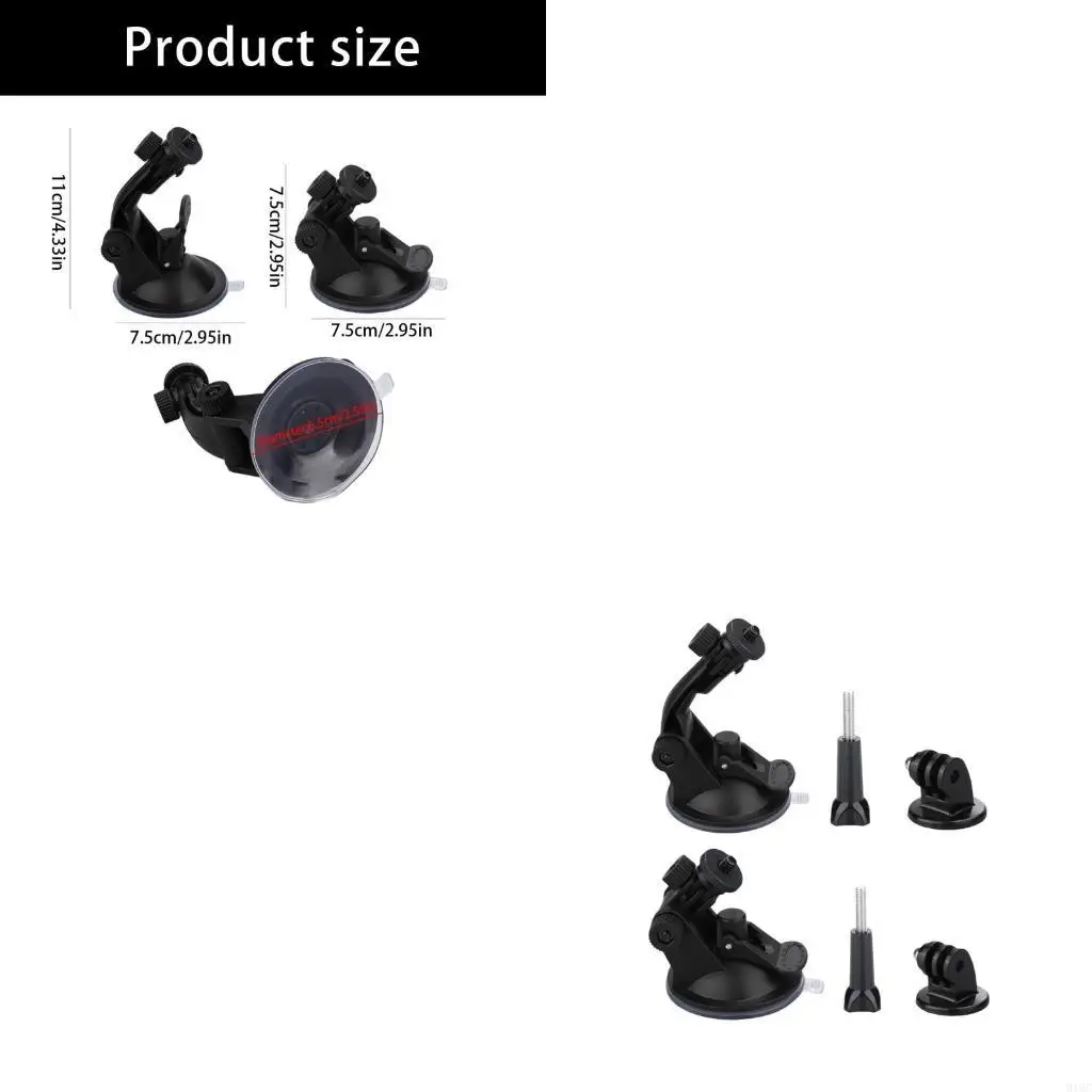 Universal Suction Mount Accessory for Action Cameras Offers Flexible 190X 180Y Positioning on Smooth Dashboards