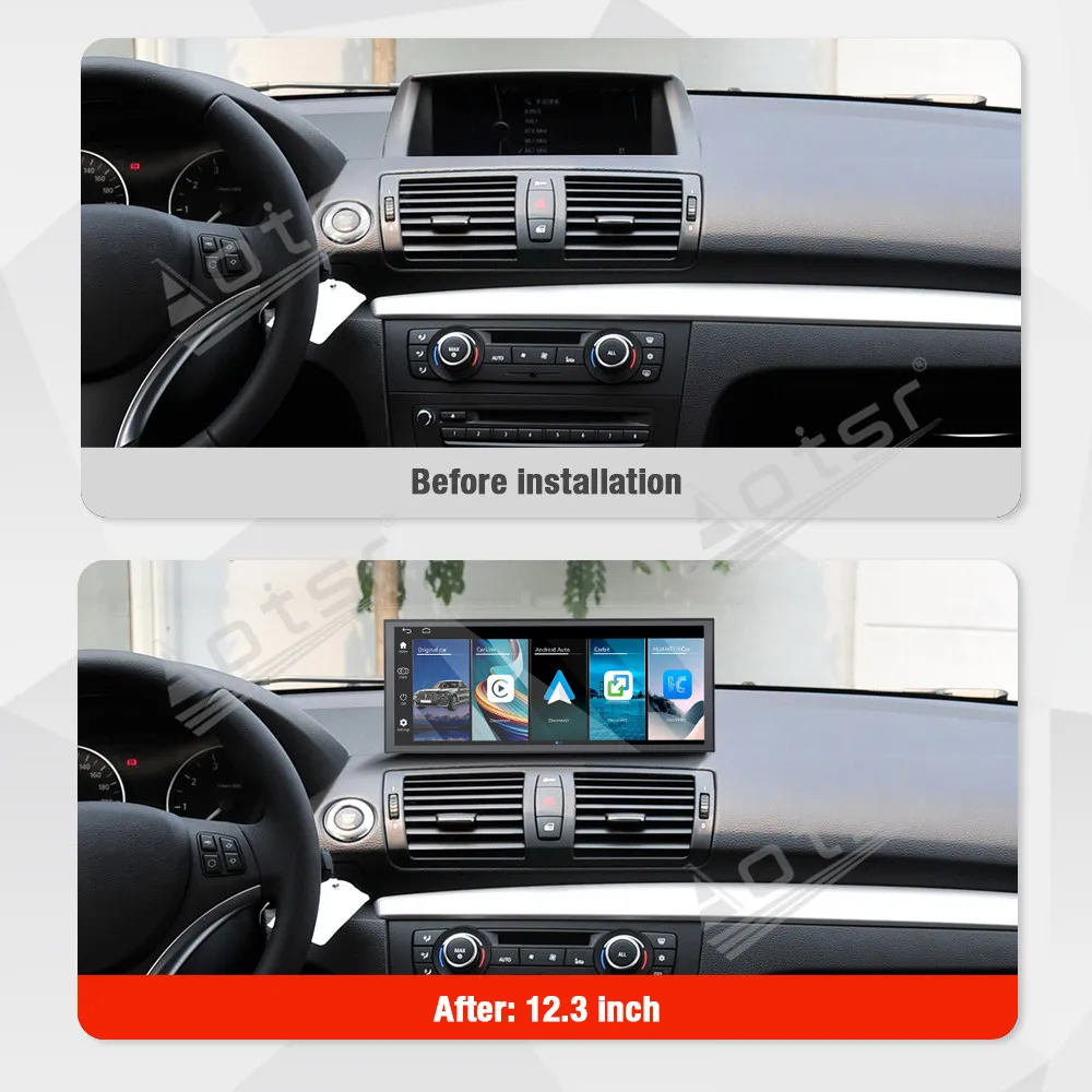 Linux 12.3 Inch Car Multimedia Player Wireless Carplay GPS Navi Auto Head Unit For BMW 1 Series E81/E82/E87 2007-2011 CIC/CCC