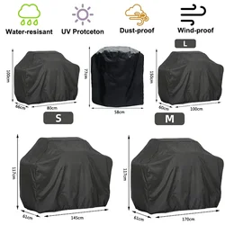 BBQ Cover Outdoor Dust Waterproof Weber Heavy Duty Grill Cover Rain Protective Outdoor Barbecue Cover Round