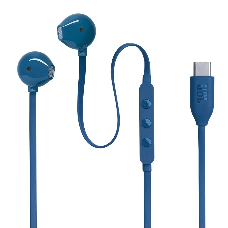 سماعات رأس سلكية أصلية JBL T305C، شبه داخل الأذن، واجهة من النوع C لهواوي وأبل. JBL Pure Bass، ميكروفون مدمج، خالي من التشابك.