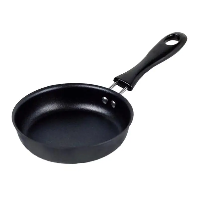 

Mini Frying Pan Poached Portable Egg Household Small Kitchen Cooker Cookware 12cm Nonstick Iron Skillet with Anti-scald Handle