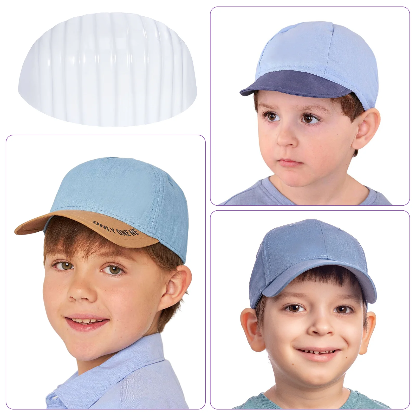 25 pezzi supporto per cappello per bambini berretto da baseball con visiera interna in plastica riempita mezza fodera anti-deformazione inserto per forniture di archiviazione