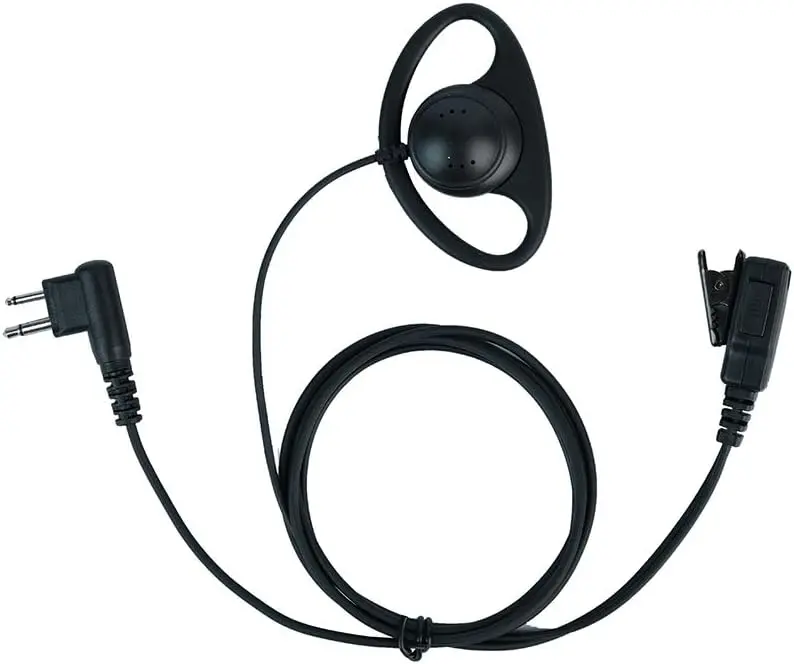 Ear Pieces for Motorola Radios, 2 Pin D Shape Police Earpiece Headset with Mic Ptt for Motorola Cls1110 Cp200d Cp200