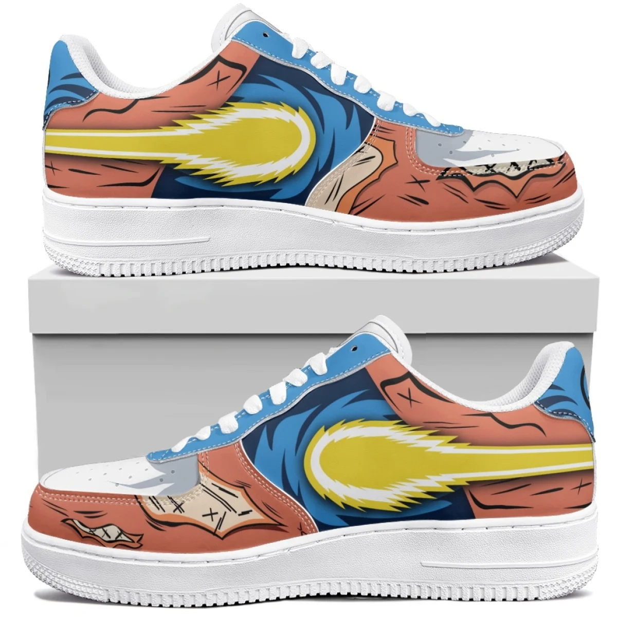 Zapatillas de Anime Personalizadas de Dragon Ball Super Son Goku con Pelo Azul, para Hombre y Mujer, Moda Casual, de Caña Baja, con Cordones, Cómodas, para Cosplay