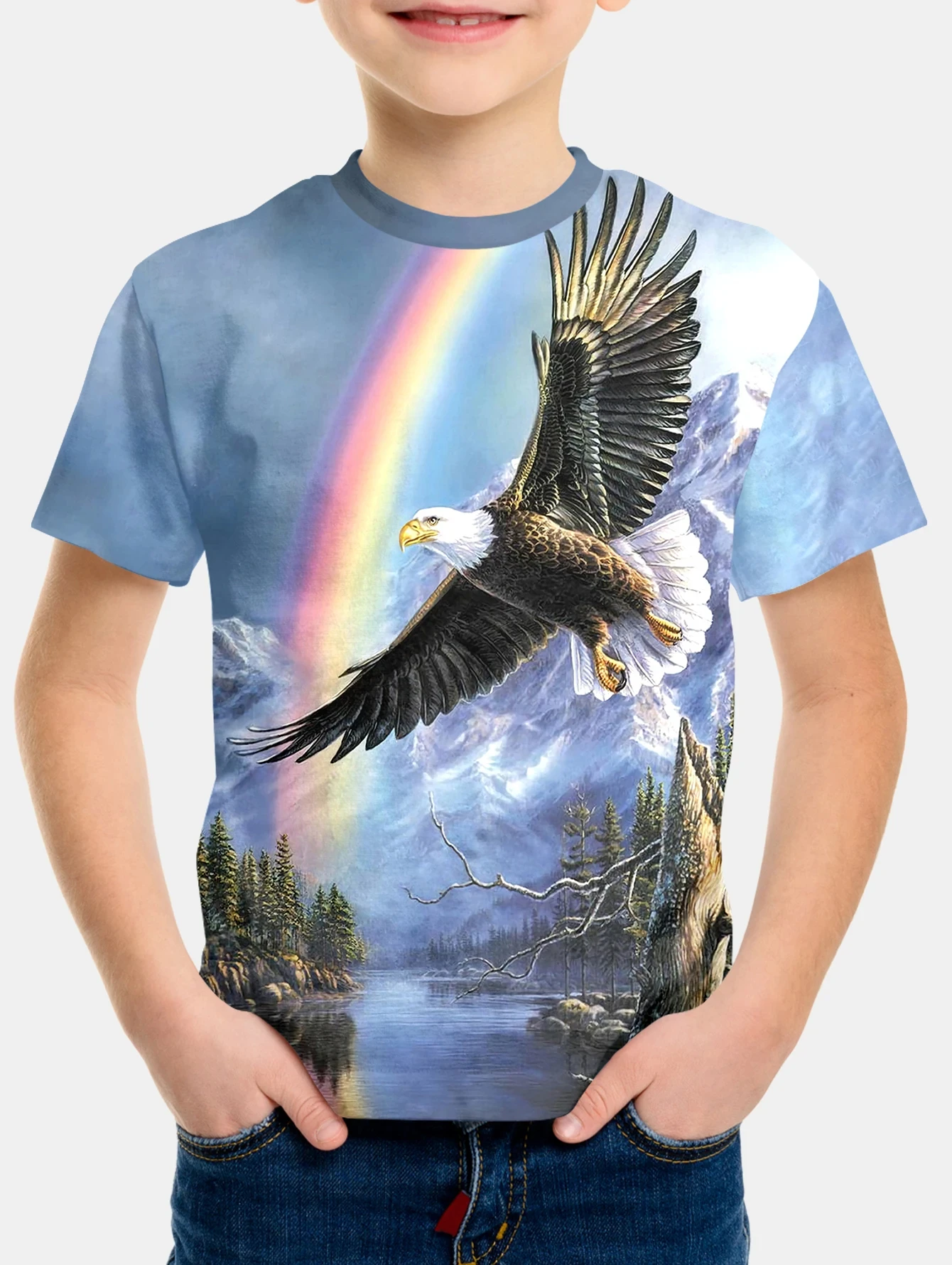 Clothes For Boys 3D Printed Animal T-Shirt Street Style Summer Comforts Casual Crew Neck Short Sleeves T-Shirts For Children