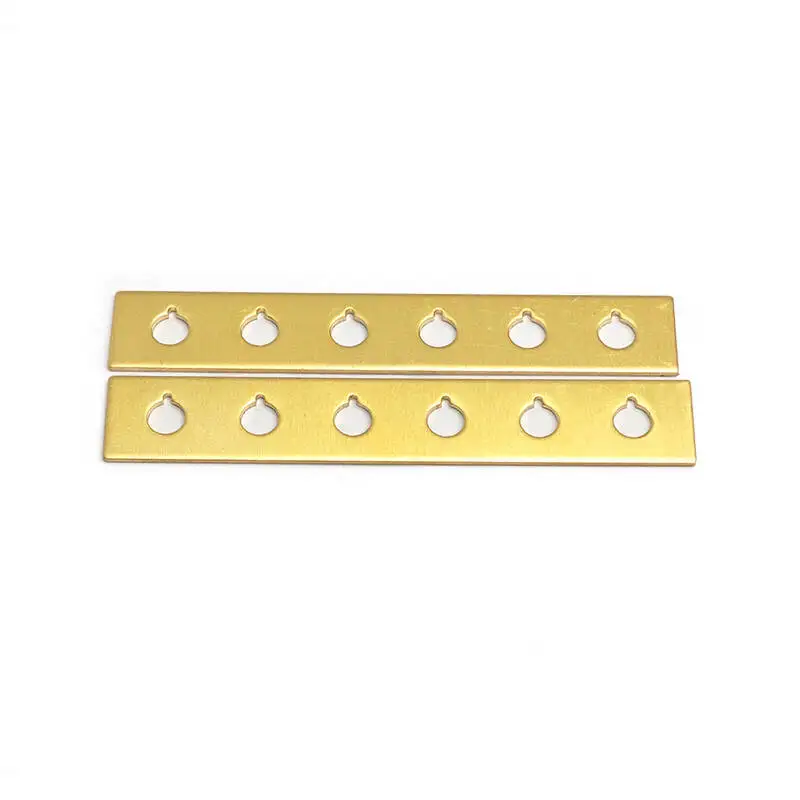 For Acoustic Guitar Brass Bridge Plate Shims 4.5mm Hole , 54/55.5mm String Spacing Washers Saddle Repair Parts