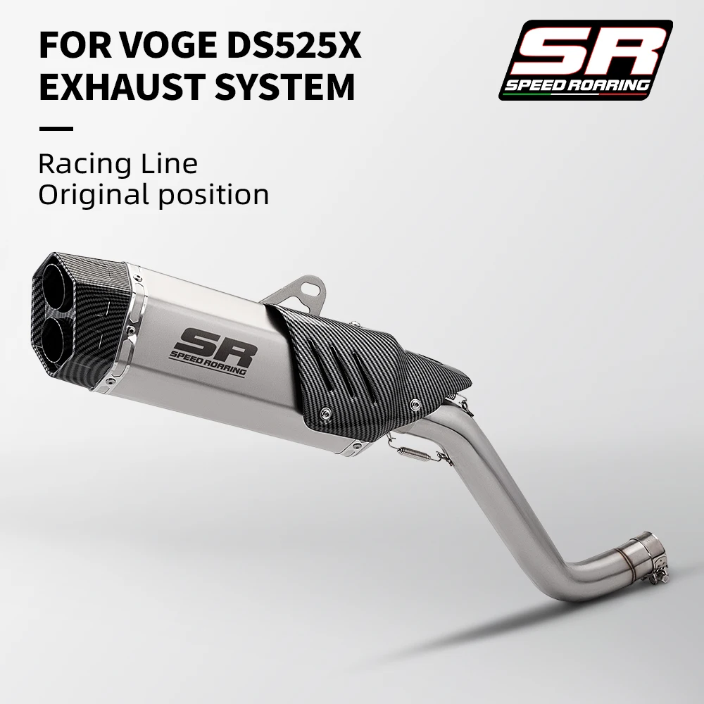 Wuji Voge DS525X DS252R motorcycle modification exhaust mid section complete system kit without damage straight up