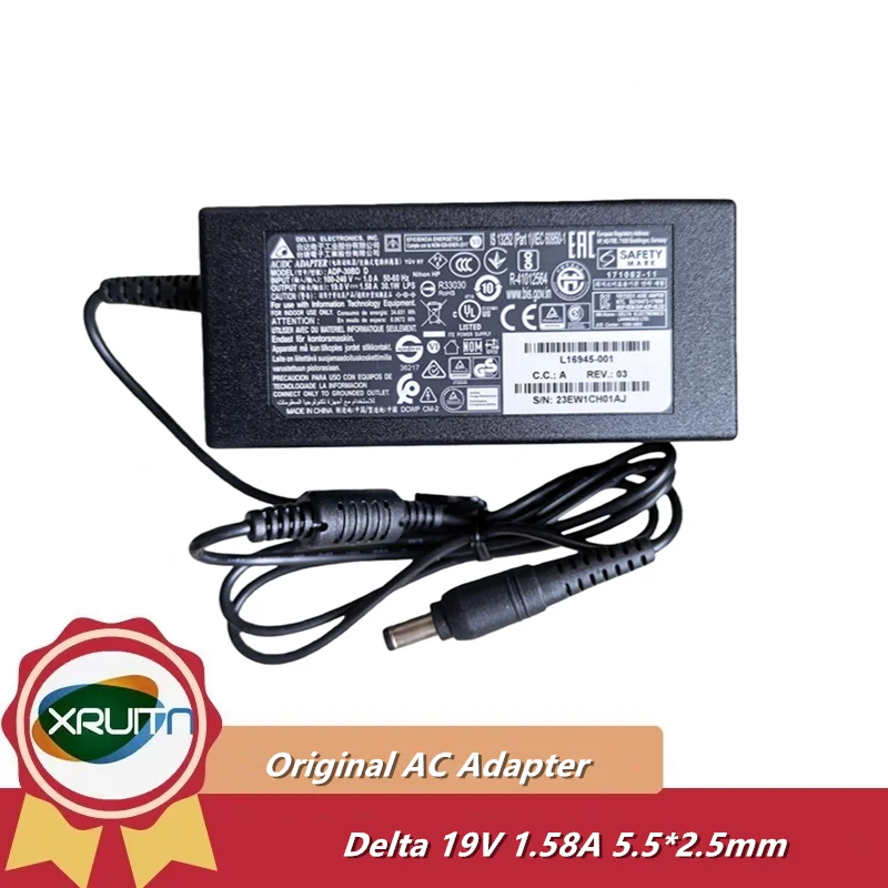 อะแดปเตอร์แท้ DELTA ADP-30BD D 19V 1.58A 30.1W 30W 5.5x2.5 มม. สำหรับจอ HP 22f 23er 24es AOC แล็ปท็อป ชาร์จไฟ