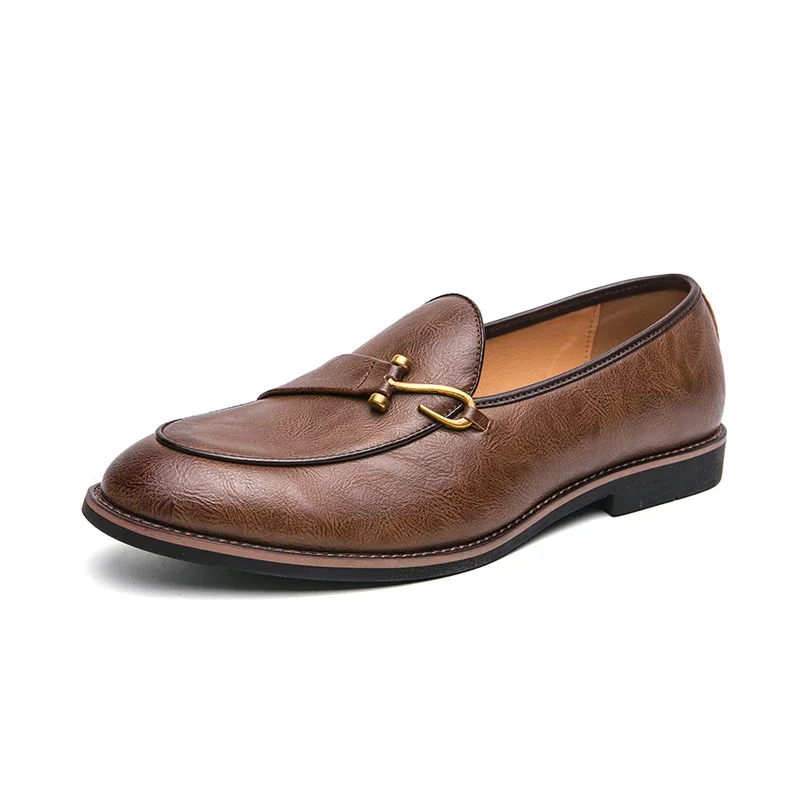 

New fashionable men's shoes for motorcycles, low top block shoes, men's casual leather shoes, trendy Korean version, breathable