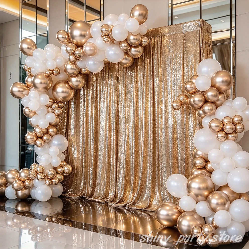 150pcs White Champagne Gold Balloon Garland Arch Kit Wedding Engagement Birthday Anniversary Photo Backdrop Party Decor Supplies