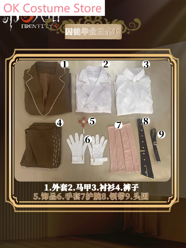Identity V Prisoner Graduation Day Cosplay Costume Cos Game Anime Party Uniform Hallowen Play Role Clothes Clothing