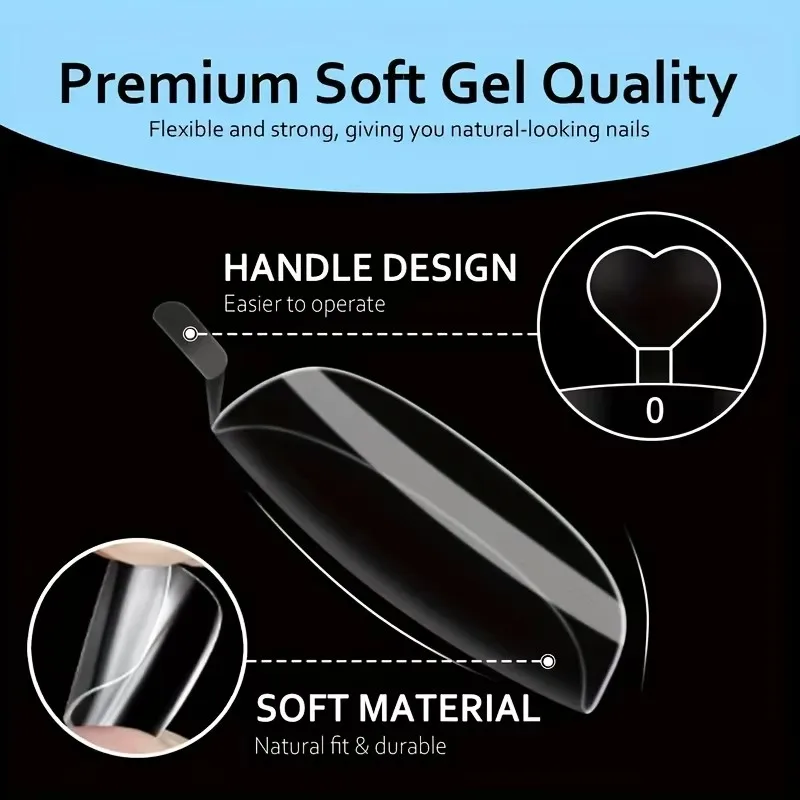 120 Pieces of Transparent Press-On Toenails, Full Set of Short Square Fake Soft Gel Toenail Tips, for Small Toenail Beds