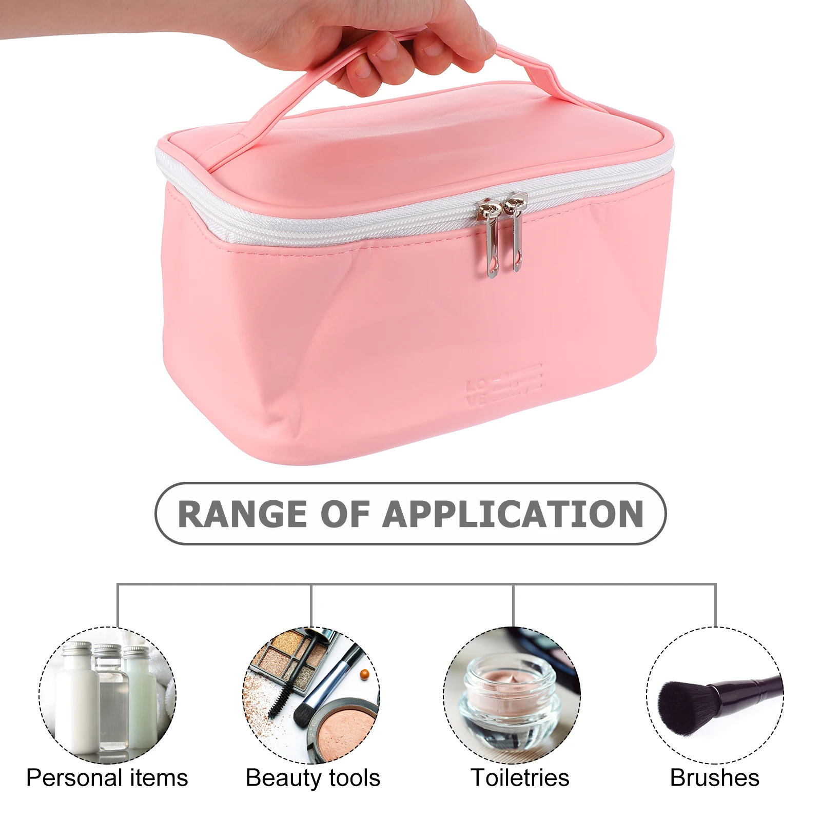 

Large Waterproof Bag Toiletry Travel Pouch Zipper Storage Wash Bag Simple Beautiful Durable For Gym Home Use