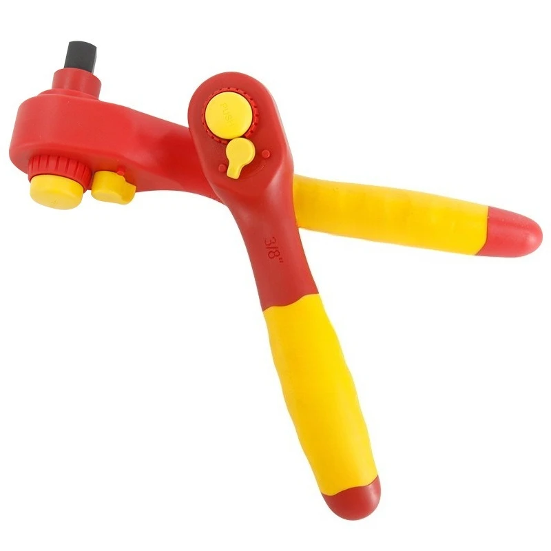 1000V insulated bidirectional quick ratchet wrench 1/4 3/8 1/2 drive labor saving spanner for electrician high voltage work