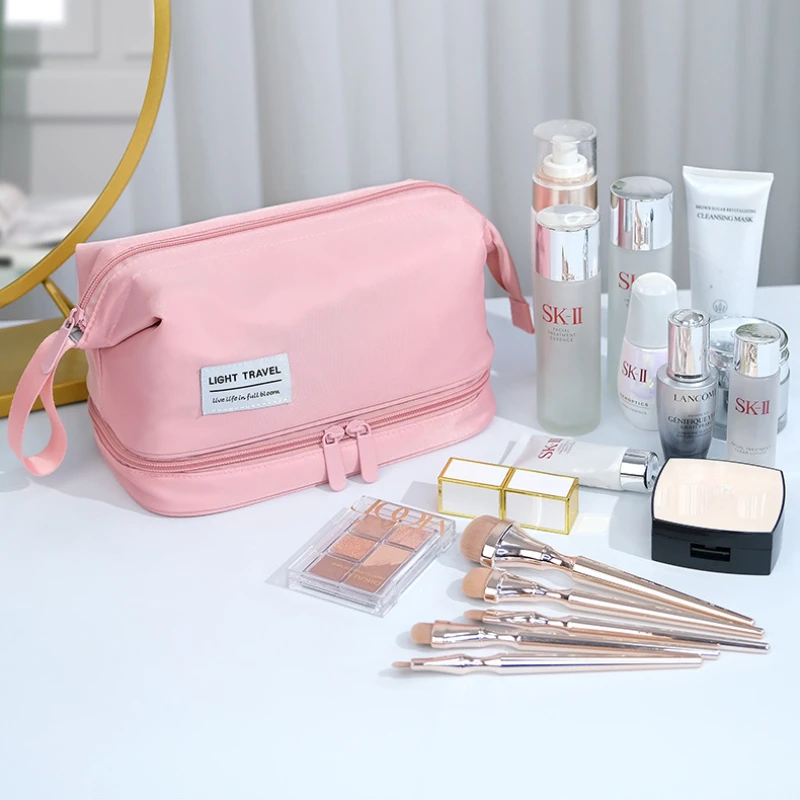 Large capacity cosmetic bag double layer toiletry bag makeup organizer toiletry travel bag portable travel essentials