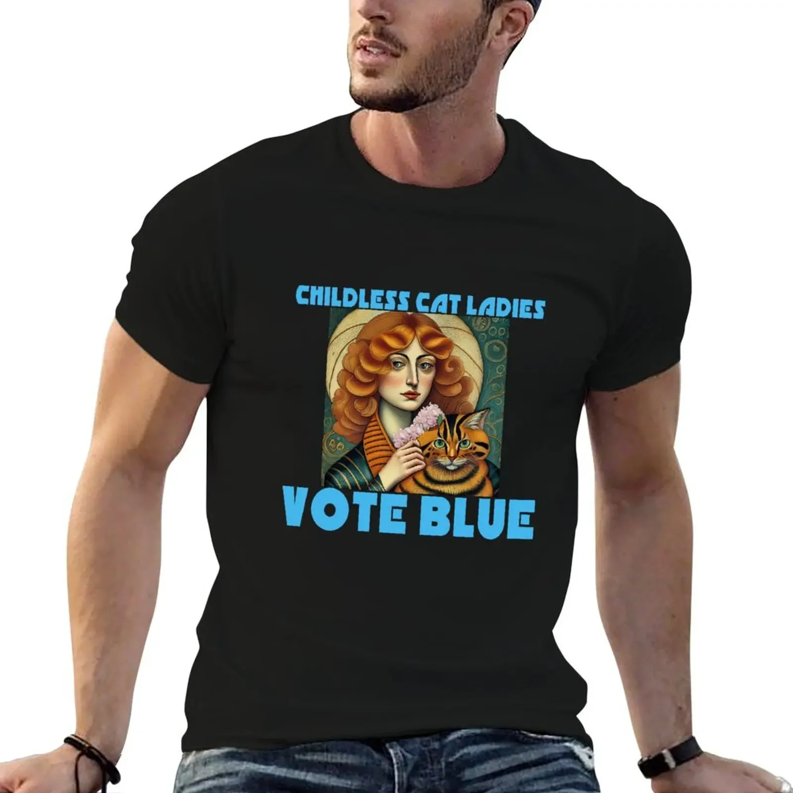 

CHILDLESS CAT LADIES VOTE BLUE T-Shirt anime figures animal prinfor boys sublime cheap stuff mens shirts graphic tee