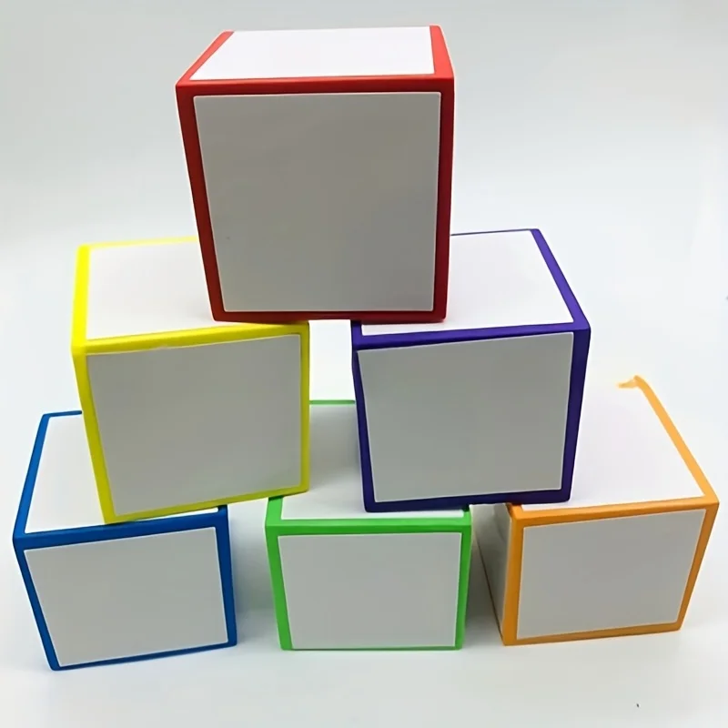 Blank Foam Dice 3Pcs Set, Erasable Reusable Random Color Dice, Dry Erase Compatible for Teaching and Office Use