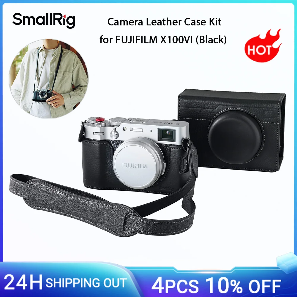 

SmallRig X100VI Half Case, Camera Leather Case Kit for FUJIFILM X100VI with Shoulder Strap, Hot Shoe Shutter Release Button 5622
