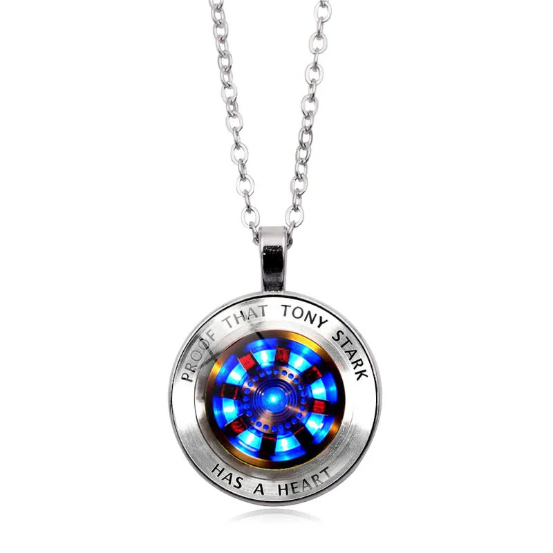 Disney Marvel Ironman ARC-REACTOR Tony Stark Necklace Avengers Figure Cosplay Props Pendant Men Women Accessories Jewelry Gift