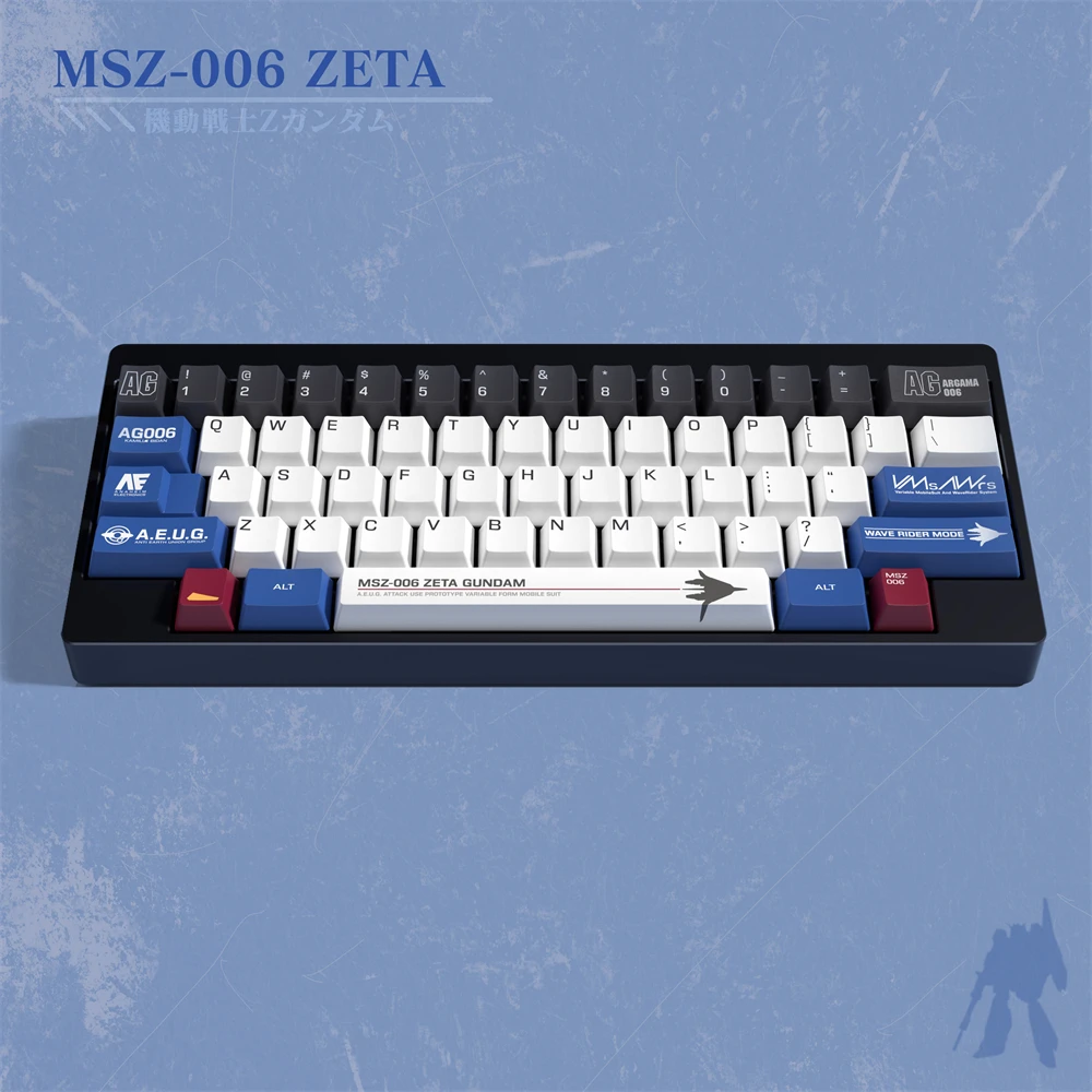 Imagem -03 - Zeta Gundam Pbt Keycap Teclado Mecânico Sublimação Térmica Mobile Suit Msz006 Keycaps Original Cherry Altura