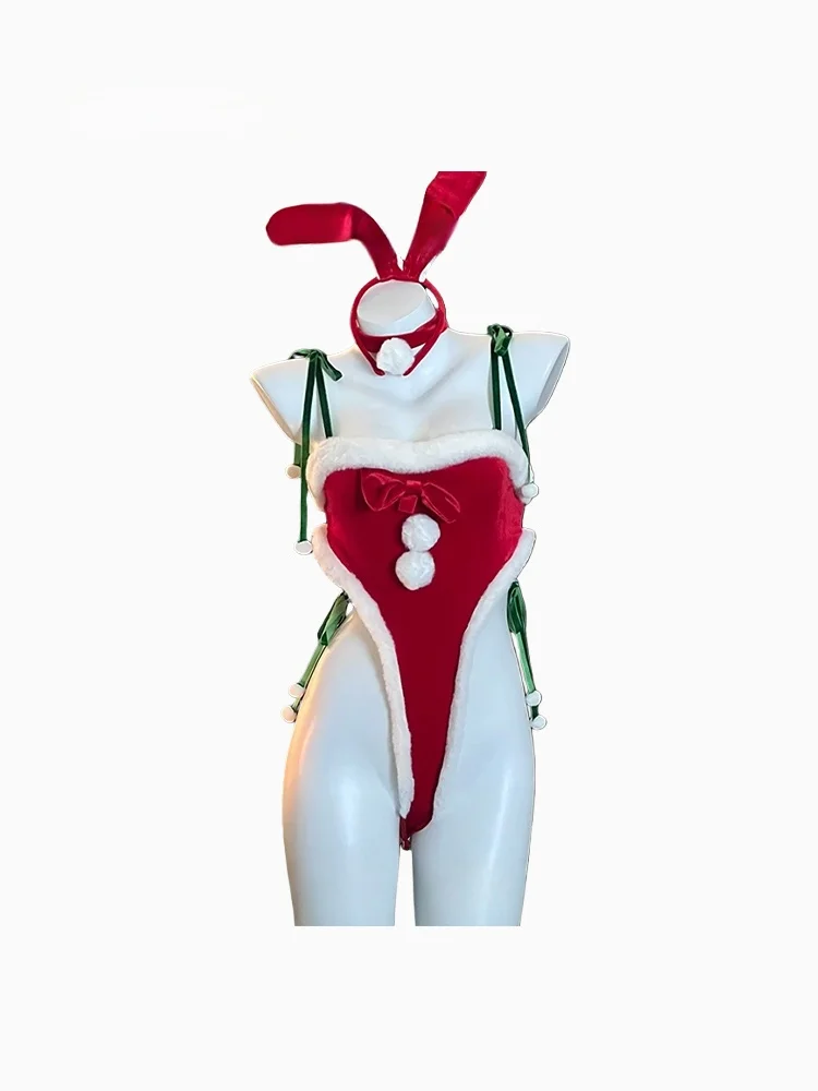 

Original Design FULUOLA Red Velvet Rabbit Girl Bodysuit Strapl 2025 Cisas New Sle Women's Suit ort Pants mid Waist