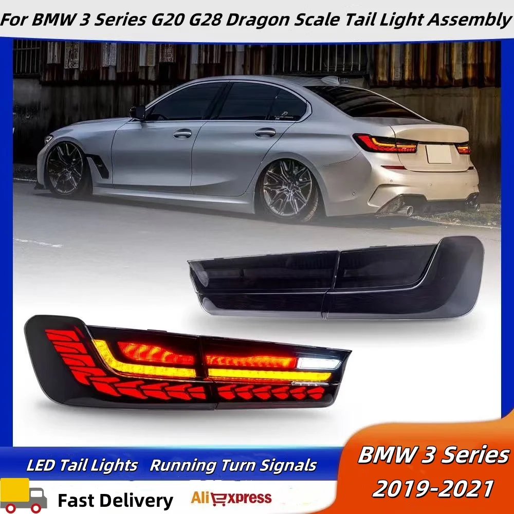 

For BMW 3 Series G20 G28 Dragon Scale Tail Light Assembly LED Water Modification Tail Light Full LED Dynamic 2019-2021